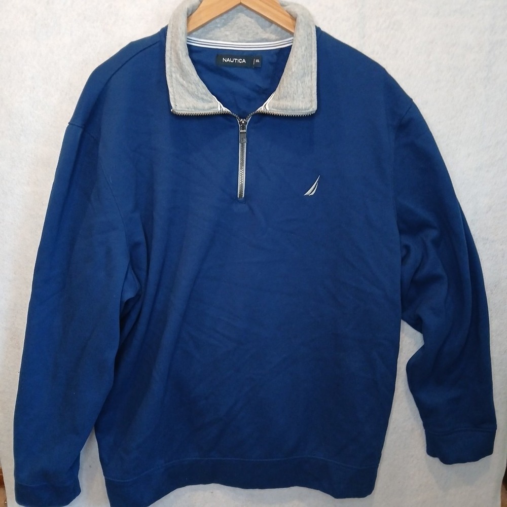 Nautica Mens XXL Quarter Zip Fleece Pullover Sweater‎ Casual Sweatshirt